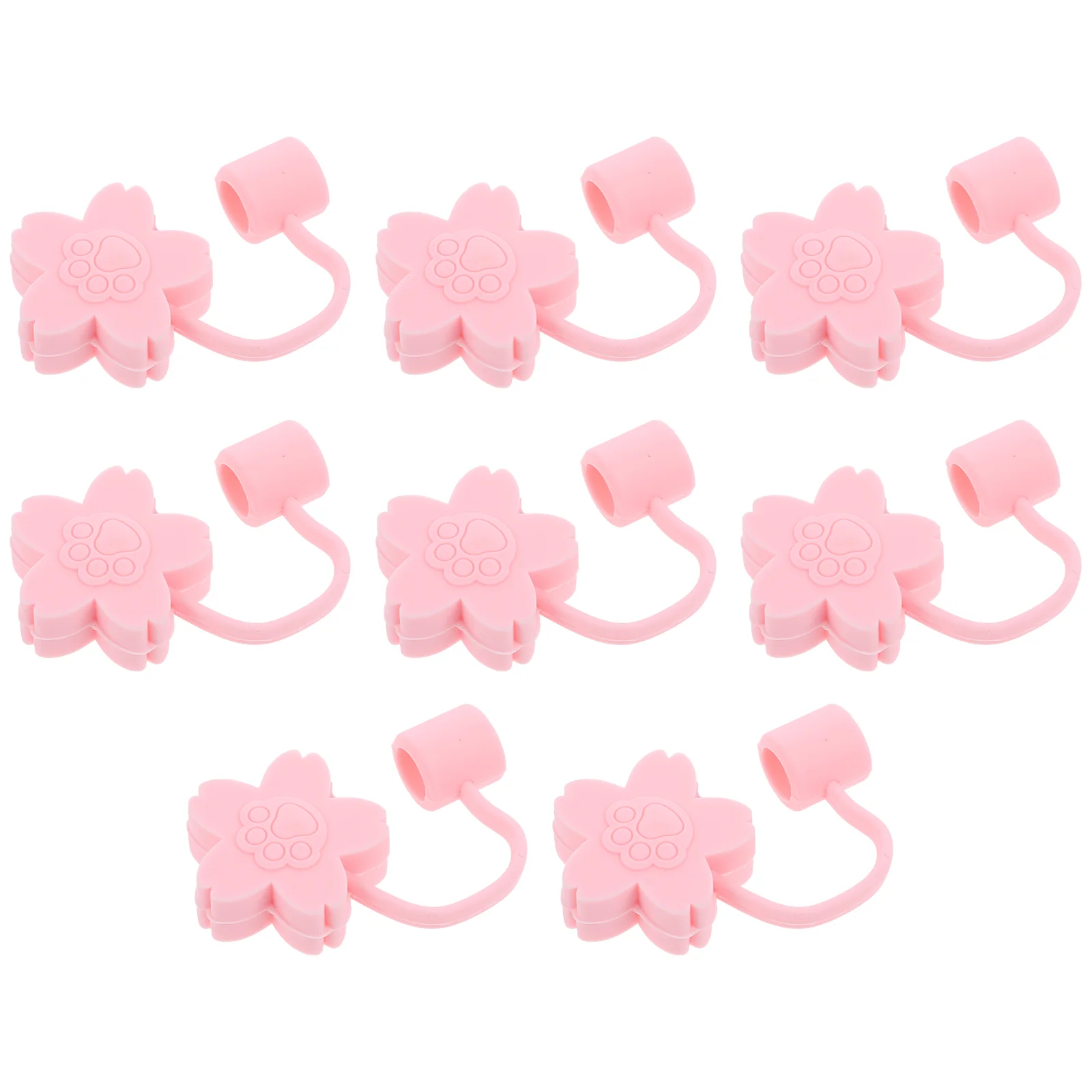 

8 Pcs Stainless Straws Dust Cap Drinking Covers Cherry Lovely Design Adorable Topper Decor Tips Protector Child