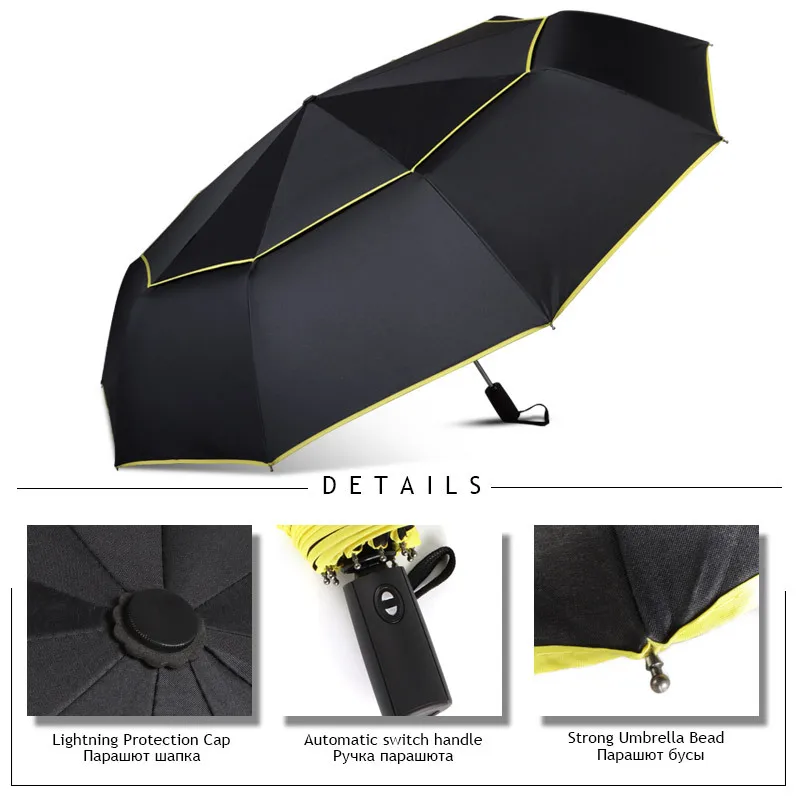 

Зонт от солнца, дождя, двойной большой планшетов, ветрозащитный большой зонт, мужской зонт с защитой от УФ-лучей, зонтик, зонтик