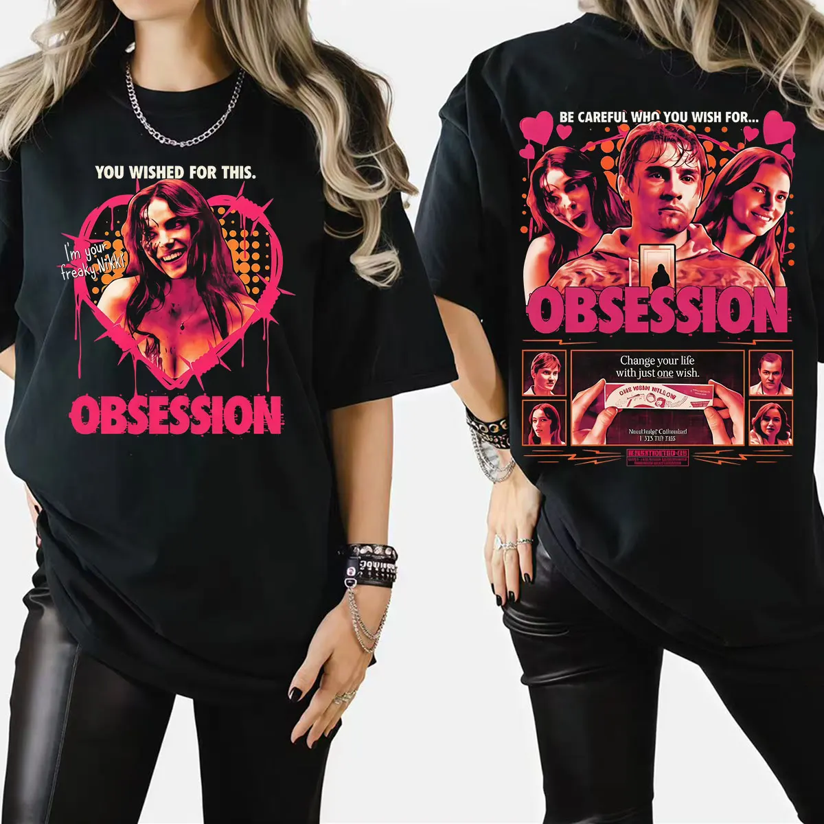 Фото Футболка One Wish Willow Obsession Horror Pink Punk 2026 Movie, модная готическая ретро-футболка для мужчин и женщин, летние топы, хлопковая футболка №1