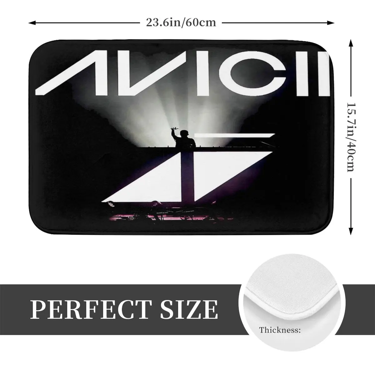 Новый популярный Dj Avicii мужской ковер 40x60 см полиэстеровые коврики в стиле ретро