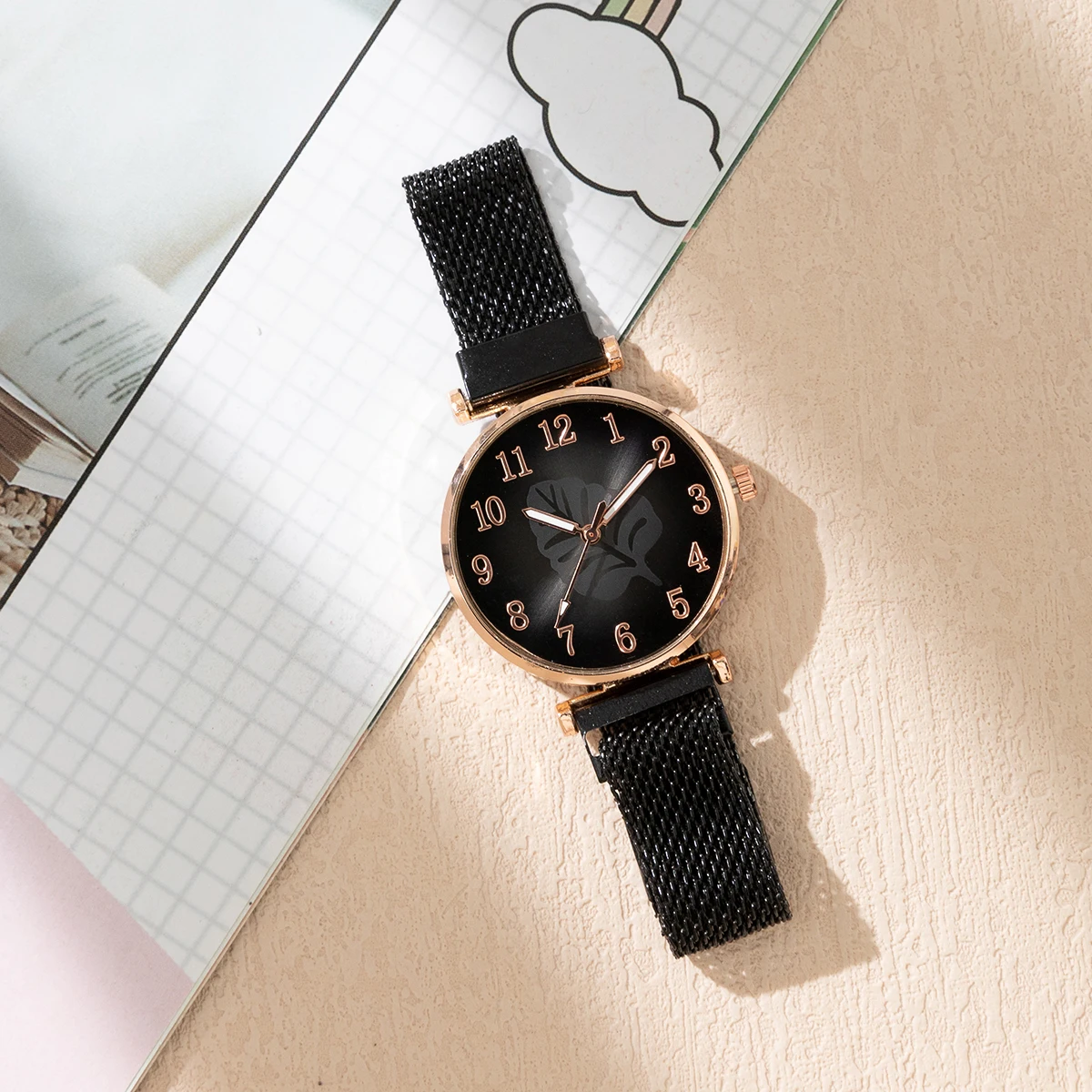 Модные женские часы с сетчатым стальным браслетом повседневные спортивные