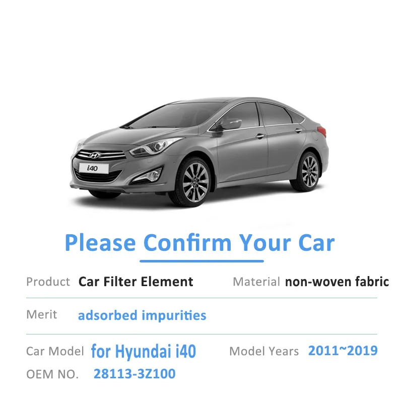 Для Hyundai i40 Wagon Sedan 2011 2012 2013 2014 2015 2016 2017 2018 2019 автомобильный воздушный фильтр с
