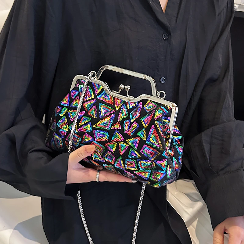 

Top Brand Fish Scale Dinner Bags for Women High Quality Shoulder Bag New Purses and Handbag Designer Crossbody Bag Cute Satchel