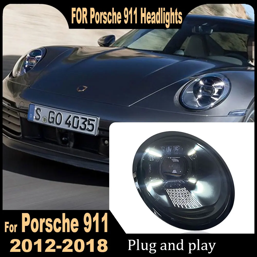 Передняя фара для Porsche 911 светодиодный фары 2012 2013 2014 2016 2017 2018 передняя лампа