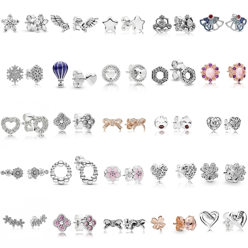 

Original 925 Sterling Silver Sparkling Daisy Flower Trio Sparkling Flower Stud Earrings For Women Wedding Gift Fashion Jewelry
