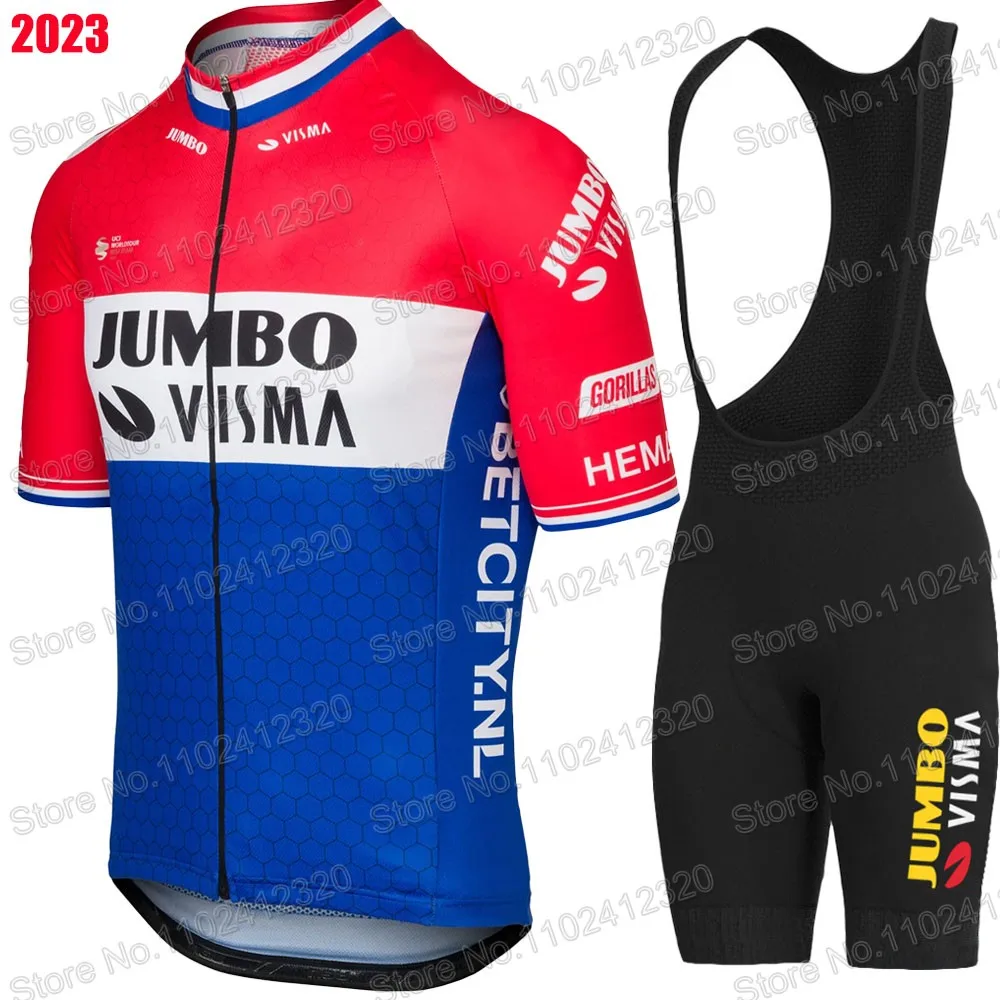 

Голландский Чемпион Jumbo Visma команда 2023 TDF Велоспорт Джерси комплект одежды костюм дорожный велосипед рубашки велосипед нагрудники шорты MTB Одежда Maillot