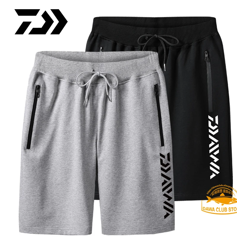 

Летние быстросохнущие хлопковые укороченные брюки Daiwa для рыбалки, уличные спортивные Свободные повседневные шорты, вязаные пляжные брюки ...