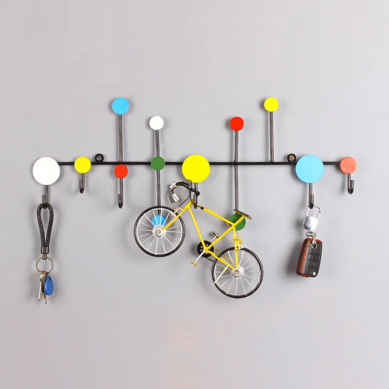 

Creative Disc Wall Storage Rack Decorative Metal Hooks Living Room Bedroom Door Coat and Hat Hook Key Hook Row Hook