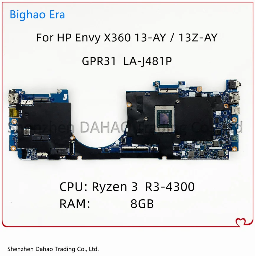 

Материнская плата для ноутбука HP Envy X360 13-AY 13Z-AY GPR31 LA-J481P MB с R3-4300 CPU 8GB-RAM L94489-601 100%