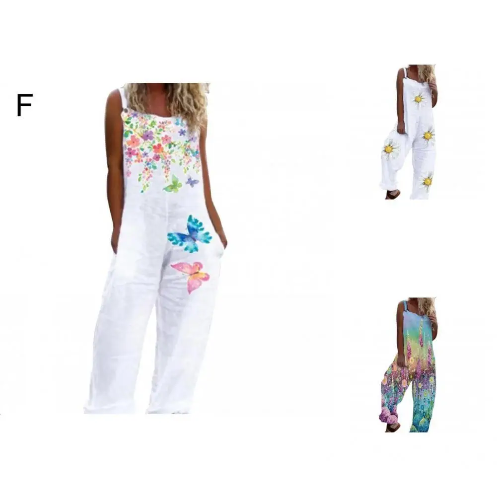 

Clothing Loose Floral Print Ladies Jumpsuit Cool Loose Jumpsuit Breathable Street Wear