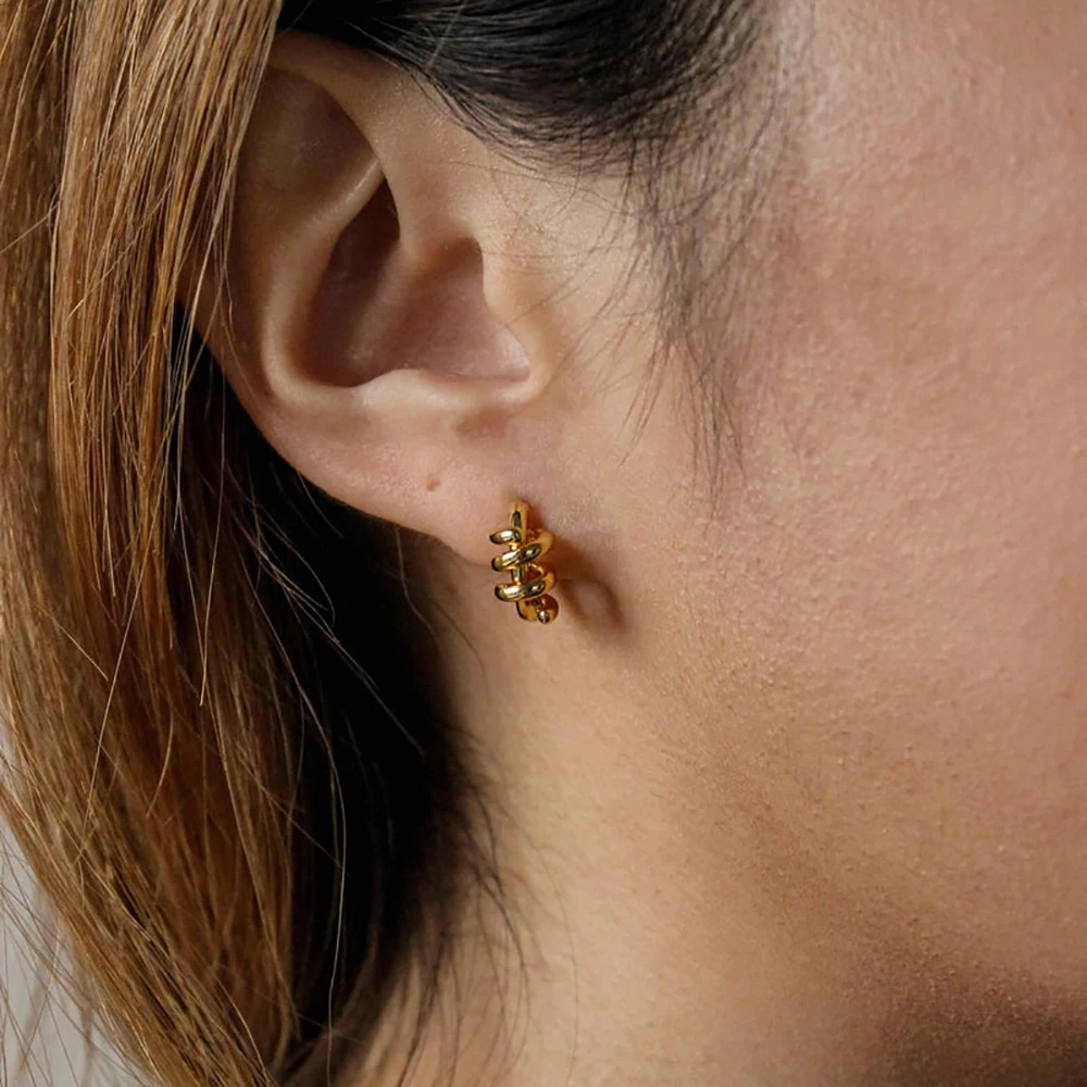 Золотые серьги-кольца SLOONGJEWELRY