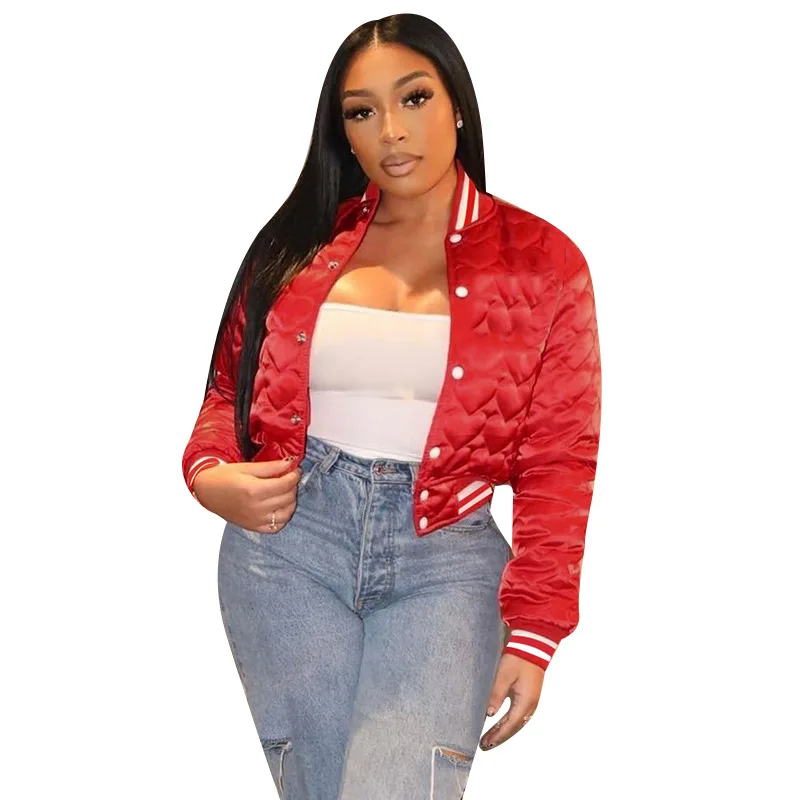 Knit Stand Collar Monogram Embroidered Long Sleeved Blouse Women's Fall Women's Zipper Short Baseball Jacket Cotton