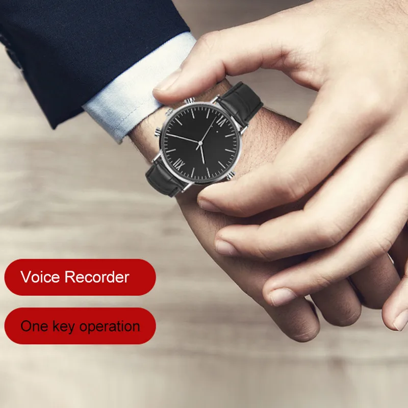 

Цифровой диктофон Портативный Одноступенчатый записывающий наручные часы Аудио Диктофон MP3-плеер HiFi смарт-браслет рекордер U-диск