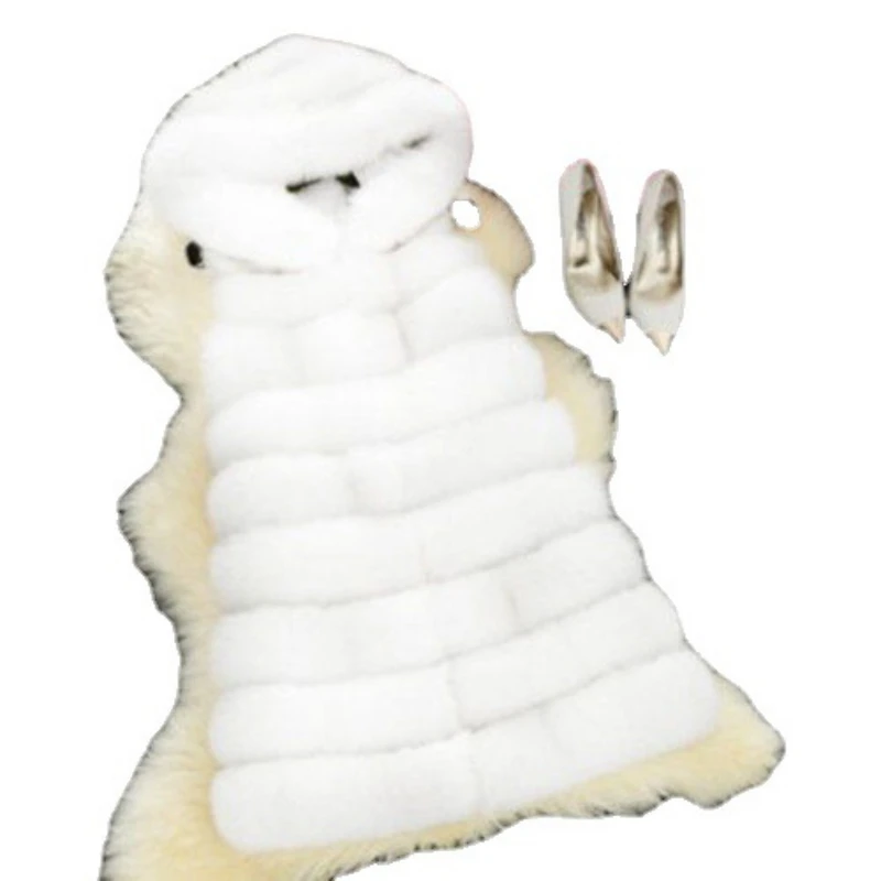 Natural Fur Vest Fox Fur Vest Women's Mid-length Slimming Fox Fur Hoodie Warm Jacket High Quality Fur Coat Raccoon Vest