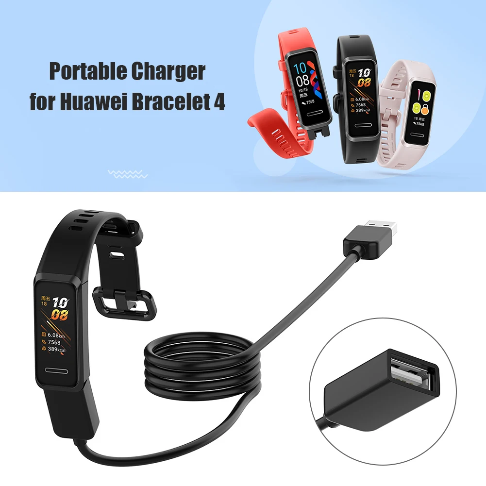 1m USB Extension Cord Black Portable Charging Cable for NIKE SportWatch GPS/Huawei Band 4/Honor Band 5i/POLAR M200