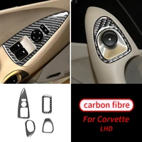 for chevrolet corvette c6 2005 2007 4pcs real carbon fiber window shift interior trim sticker car interior accessories