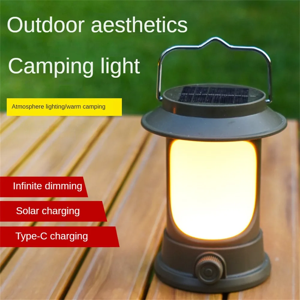 

Camping Lights Vintage High Capacity Water Proof Portable Type-c Charging Lighting Night Light Travel Led Glare Outdoor Lighting