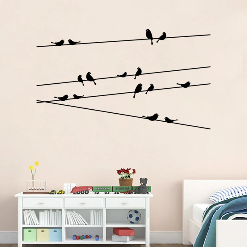 

1pc Removable Wall Stickers DIY Wall Stickers for Window Glass Door Bathroom Living Room Decor Black Birds Tree Branch