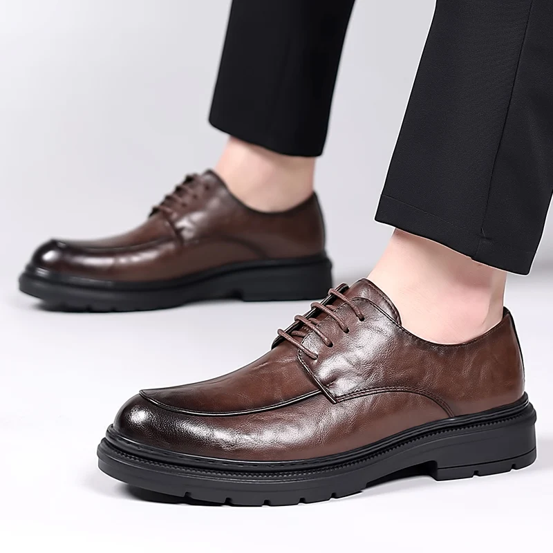 

Мужские деловые туфли из натуральной кожи, черные/коричневые оксфорды, мужские итальянские классические туфли, свадебные кожаные деловые туфли на шнуровке, 2023