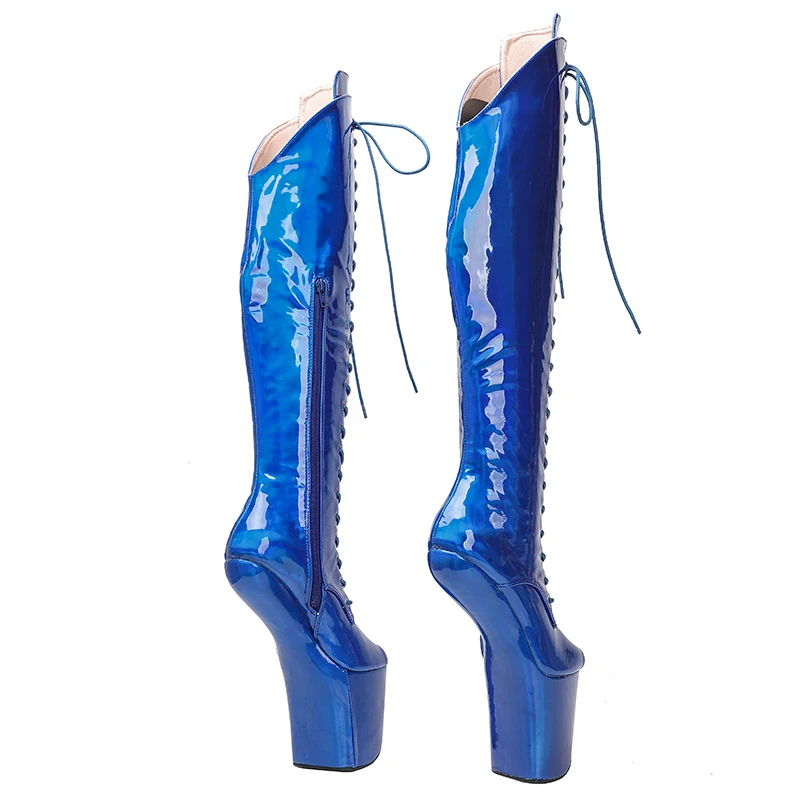 Leecabe  Patent Upper  sexy exotic young trend fashion  boots High Heel  platform heelless Pole Dance boot