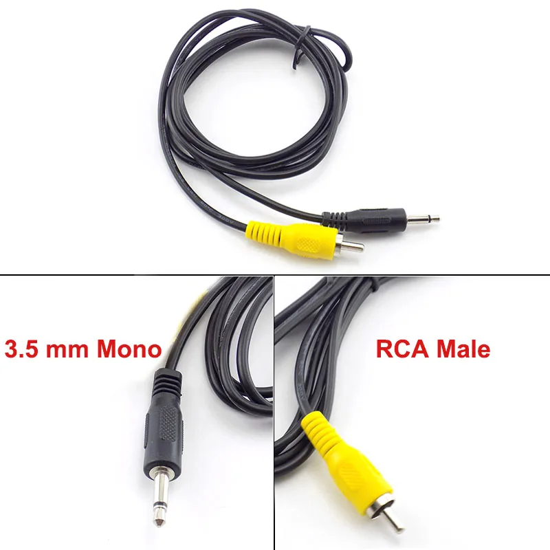 

3.5mm Mono Plug to RCA Male Jack Video AV Cable 1.5Meter