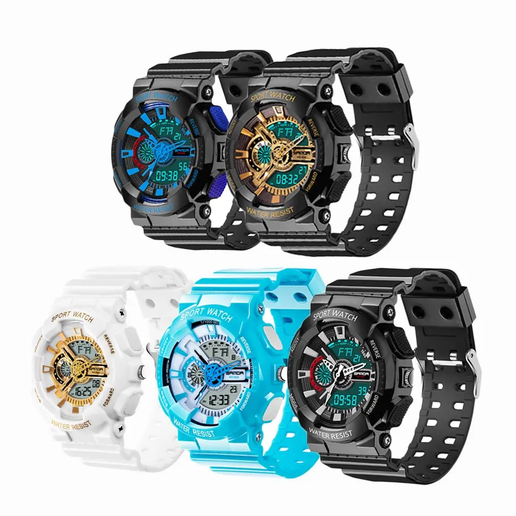 Мужские СВЕТОДИОДНЫЕ Цифровые многофункциональные 30 м водонепроницаемые