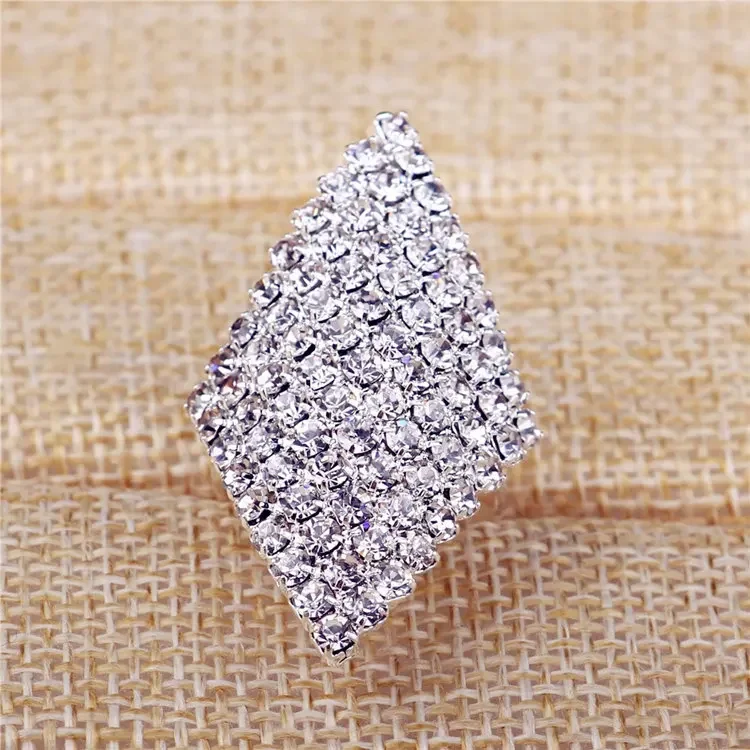 Кольцо iMiXBOX с ромбом и кристаллами Austra серебряное кольцо 925 CZ со стразами