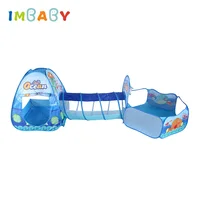 IMBABY 3 In 1 Baby Playpen for Children Foldable Tipi Tent Kids Crawling Tunnel Baby Ocean Balls Pool Fence Baby Playground