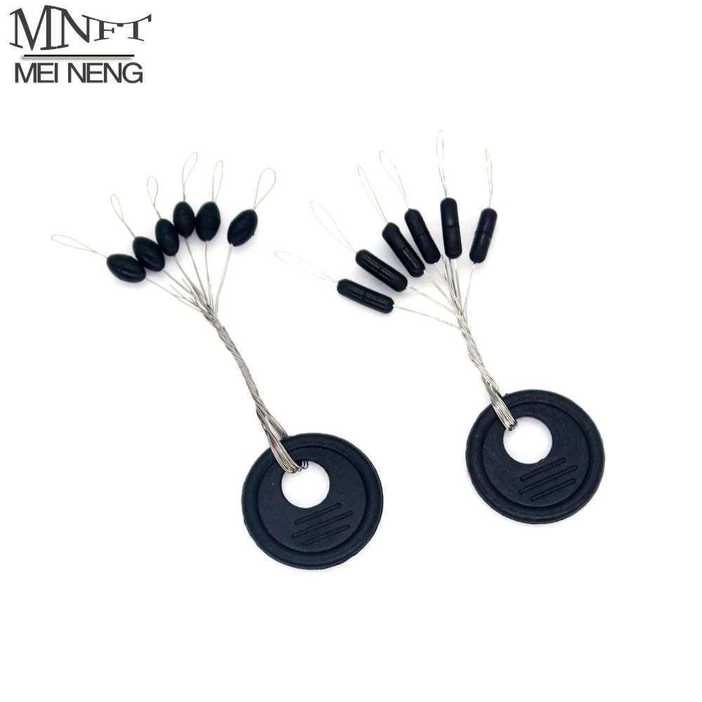

MNFT (12 Set=72 Pcs) Cylindrical Oval Rubber Fishing Bobber Float Space Beans