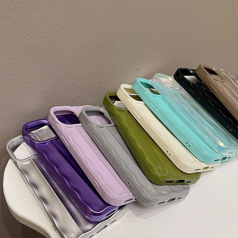 Premium Sense Pleated Phone Case for IPhone14 14Promax 13Promax 11Promax X XSMax 12 Soft Case Full Pack Protective Case Silicone