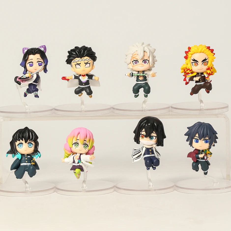 

Demon Slayer Tokitou Muichirou Kanroji Mitsuri Tomioka Giyuu Iguro Obanai Mini Figures Collection Model Doll Gift Toy 4pcs/set