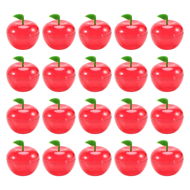 

20PCS Wedding Party Preference Apple Container Toy Filled Plastic Apple Shaped Candy Box Birthday/Wedding Decoration