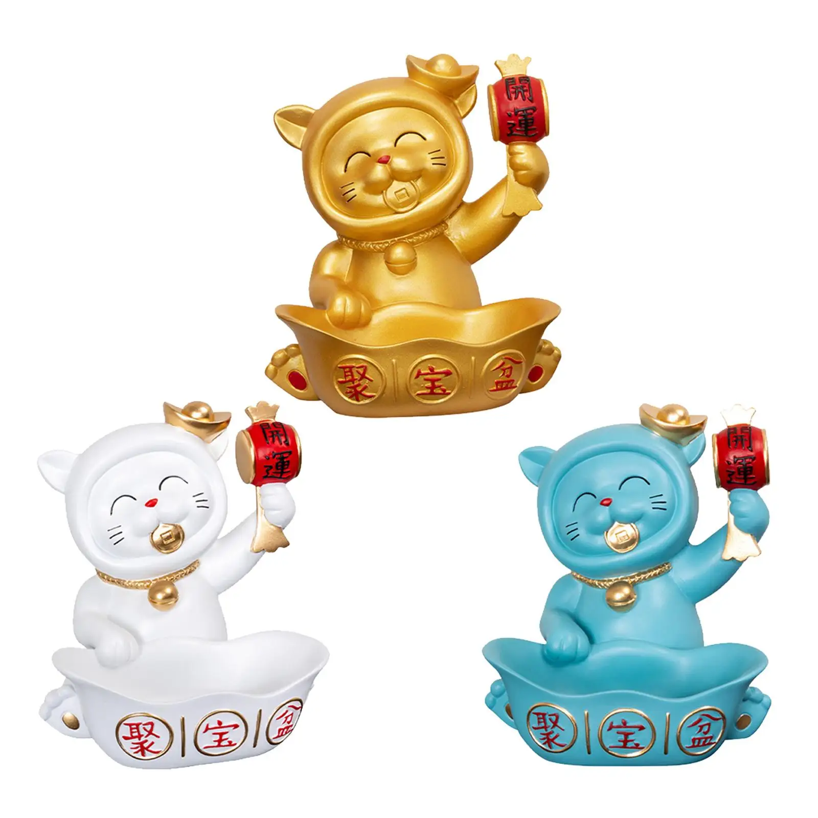 

Creative Lucky Cat Figurines Storage Statue Keys Storage Artistic Decor for Entrance Porch
