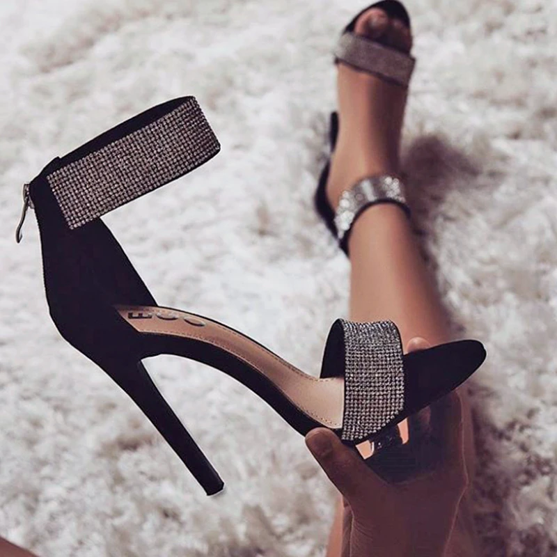 

Women Slipper Sandals Heels Wedges Platform Leather Peep Toe Crystal Elegant Female Sandals Ladies Mules Clogs Summer Shoes