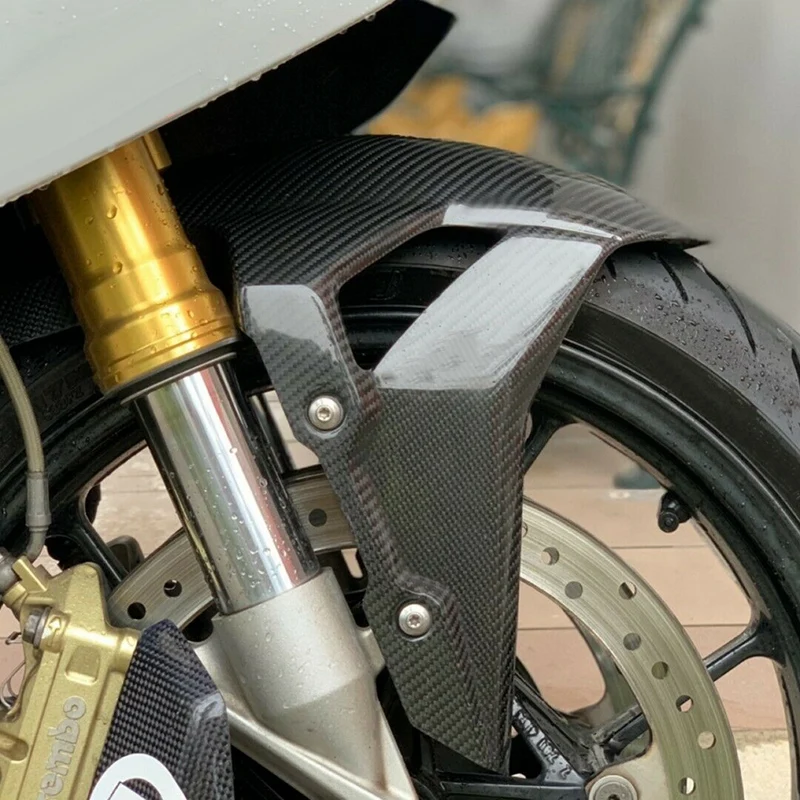 

For -BMW S1000RR S1000R HP4 2019 2020 2021 Carbon Fiber Front Fender Splash Mud Dust Guard Mudguard Hugger