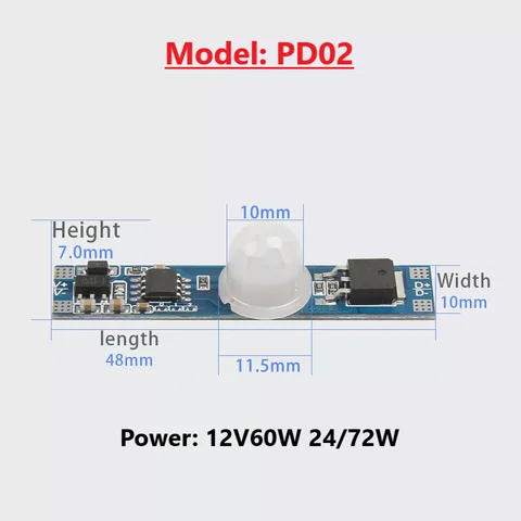Инфракрасный детектор человеческого тела с пассивным ИК датчиком движения 12В/24В 5А, Автоматическое включение/выключение для светодиодной подсветки