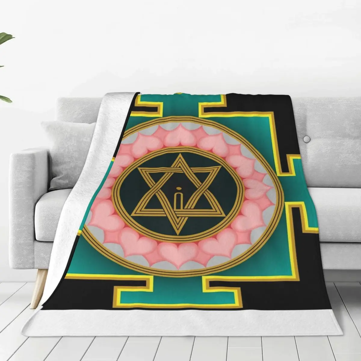 Плед Tripur Sundari Yantra покрывало на кровать аниме покрывала размер Queen