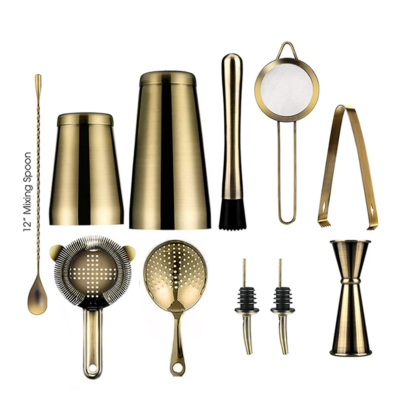 

Набор, крючок, шейкеры для льда, коктейльный шейкер из 11 предметов, Бостонский шейкер для коктейлей, ложка, набор для барного коктейльного си...