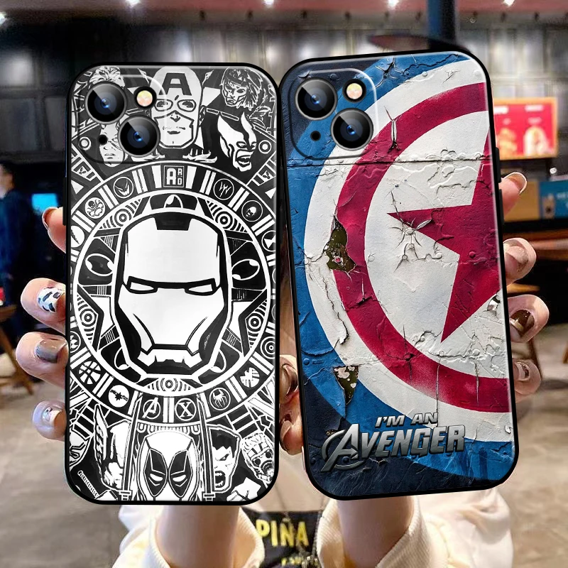 

Marvel Avengers Logo For Apple iPhone 13 12 11 Pro Max 13 12 Mini 5 5s 6 6S 7 8 Plus SE2020 X XR XS Max Phone Case Funda