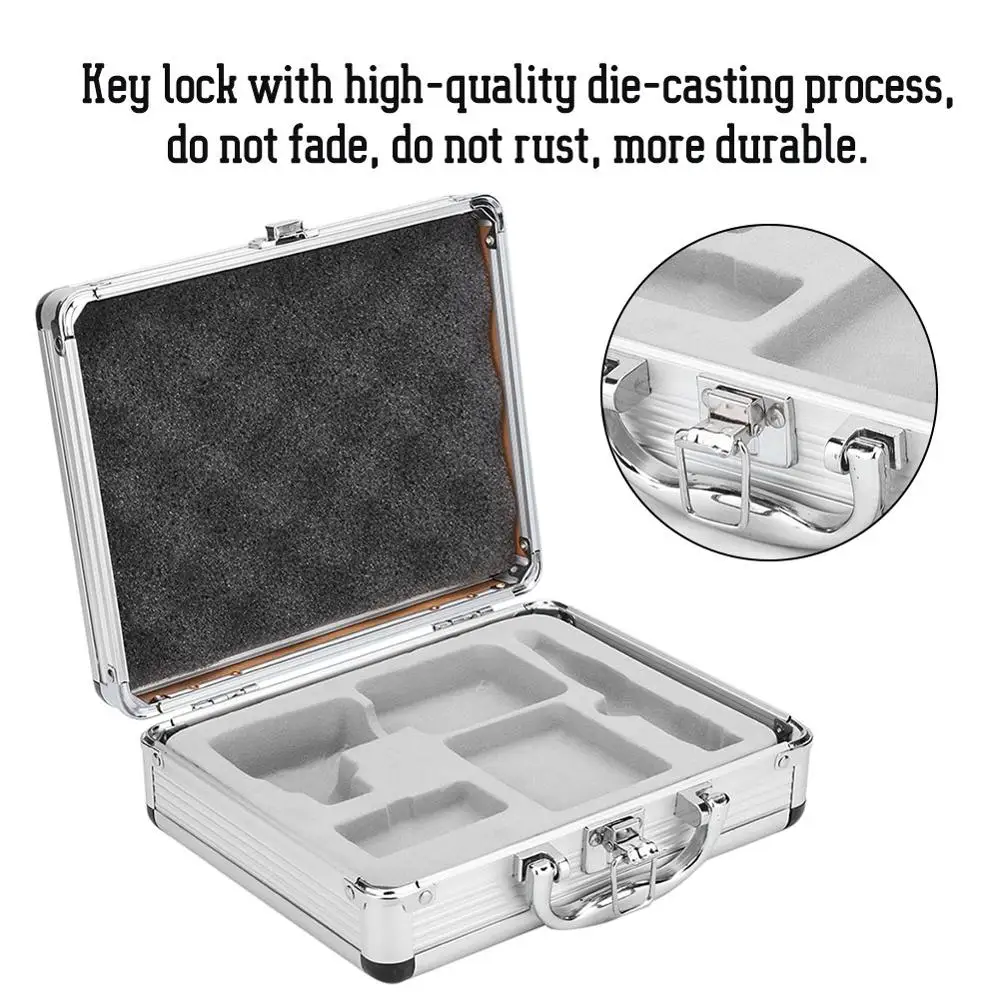 22 *18*7.5 cm Aluminium Alloy Tattoo Carrying Case Large Capacity Storage Organizer Box with Key Lock Tattoo Gun Box Supply Kit