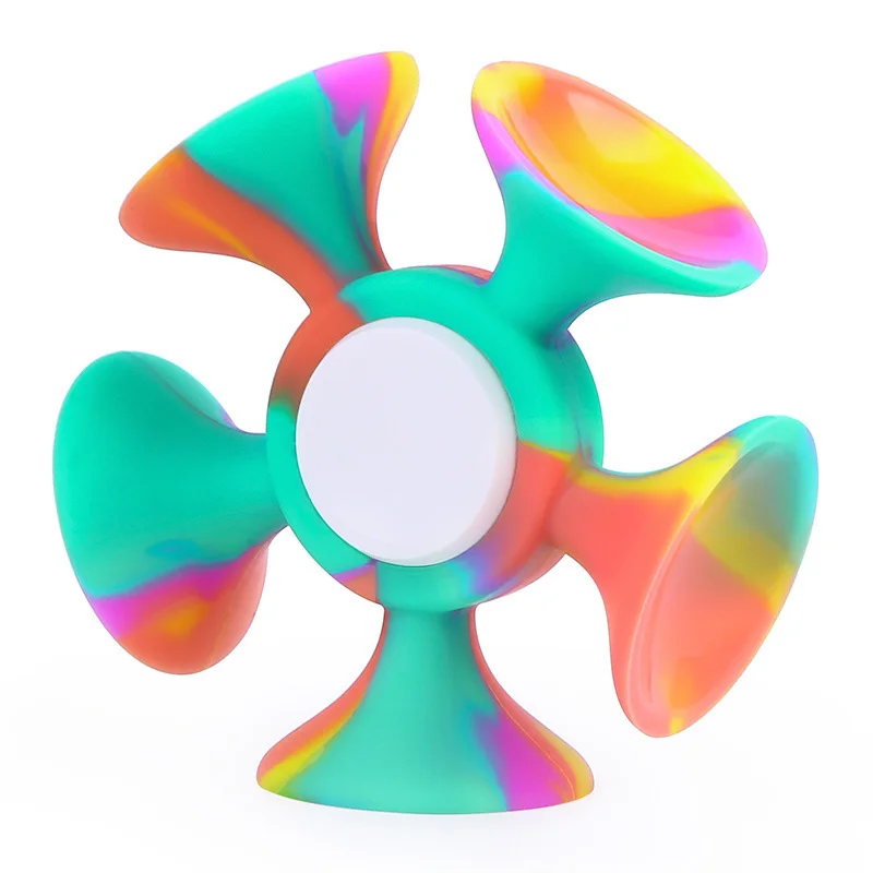 New Silicone Kids Decompression Suction Cup Gyroscope Toy Suction Cup Rotator Pressure Relief Gyro Fingertip Toy Gift enlarge