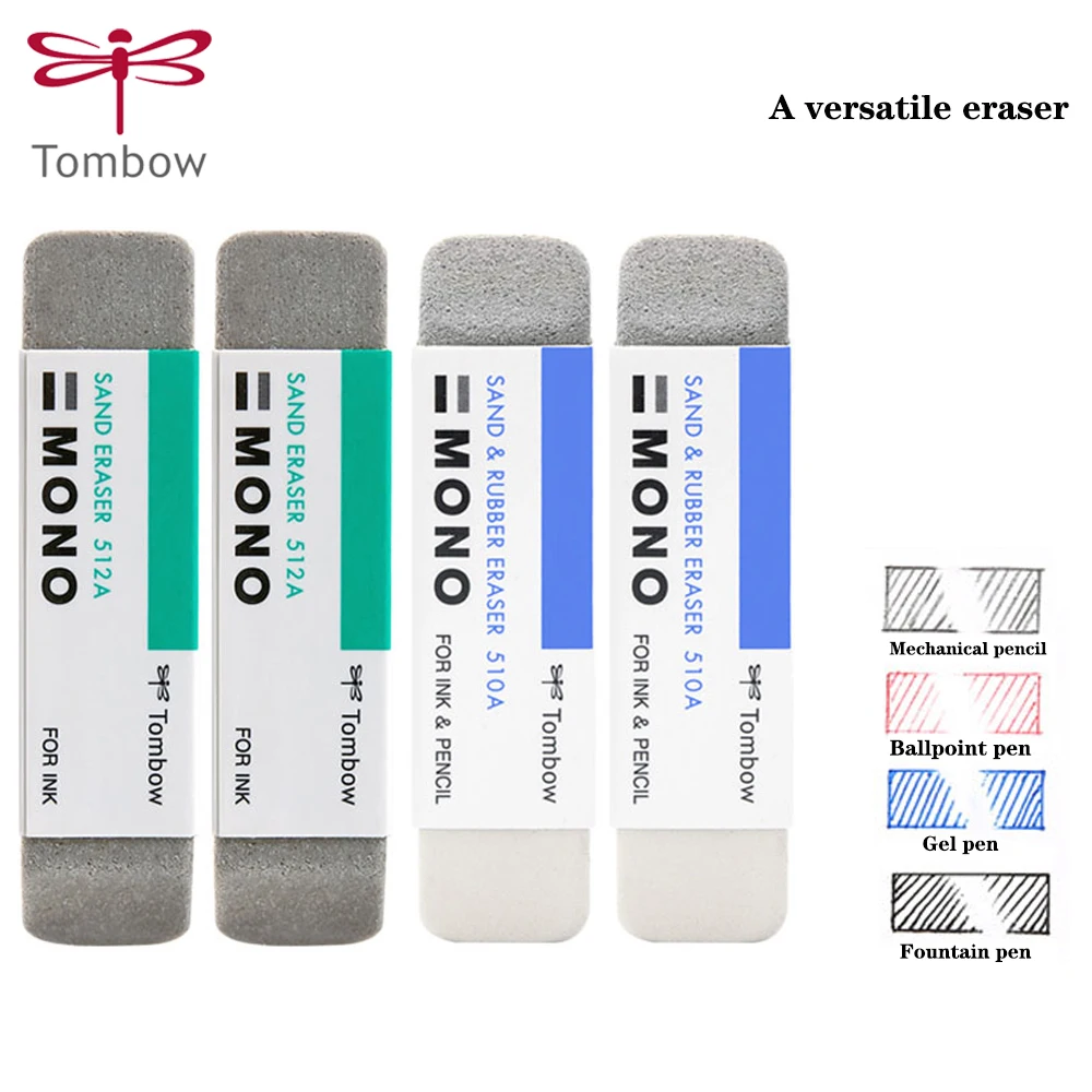 

3pcs TOMBOW MONO Fountain Pen Eraser ES-512A Ballpoint Pen Gel Pen Can Erase Full/Semi-Frosted Clean Seamless Cute Stationery