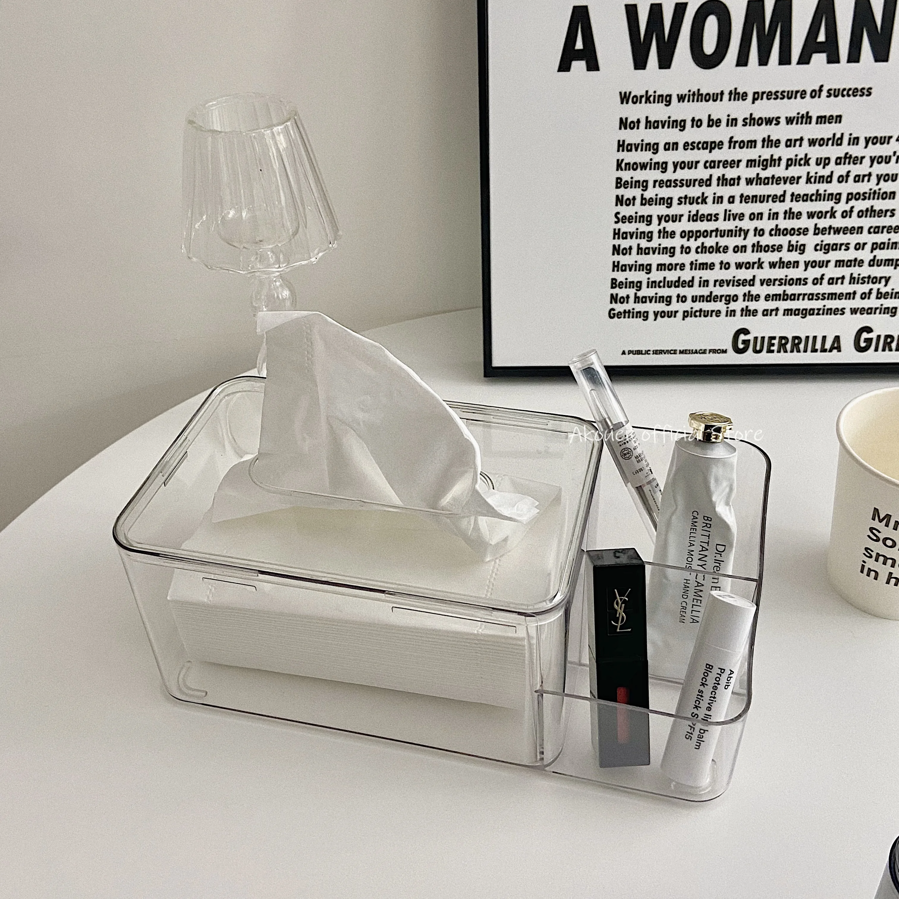 

Extraction Storage Box Home Decoration Transparent Simple Paper Extraction Box Multifunctional Tissue Box Office Desktop Paper