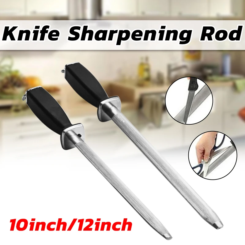 

10/12'' Professional Chef Knife Sharpener Rod Diamond Sharpening Stick Honing Steel For Kitchen Knife And Stainless Steel Knives