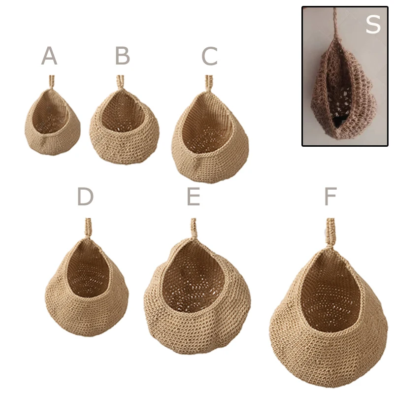 

Wall Hanging Vegetable and Fruit Basket Natural Wicker Woven Fruit Basket Kitchen Table Wall Hanging Storage Basket Dry Shelf