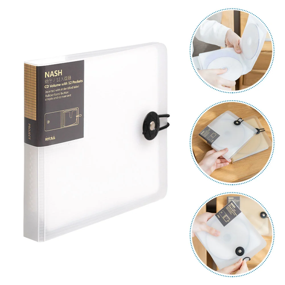 

12 Capacity Protective Case CD Storage Bag Disc Clear Wallet Vcd DVD Organizer Non-woven Fabric Holder Binder