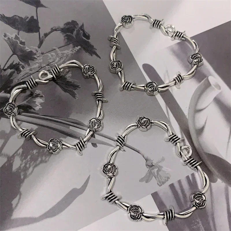 5 шт. Готическая Подвеска из колючей проволоки в форме сердца розы шипы сердце