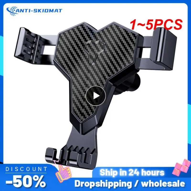 

1~5PCS Universal Car Phone Bracket Carbon Fiber 360 ° Rotation Vertical Adaptive Clip Telescopic Spring Adjustable Phone Holder