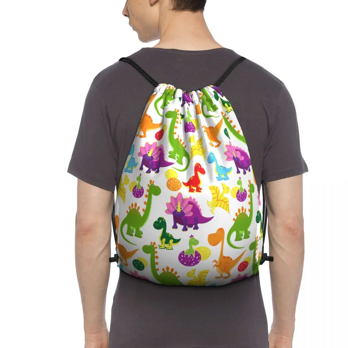 Детский портативный рюкзак на шнурке с динозаврами для верховой езды сумка обуви