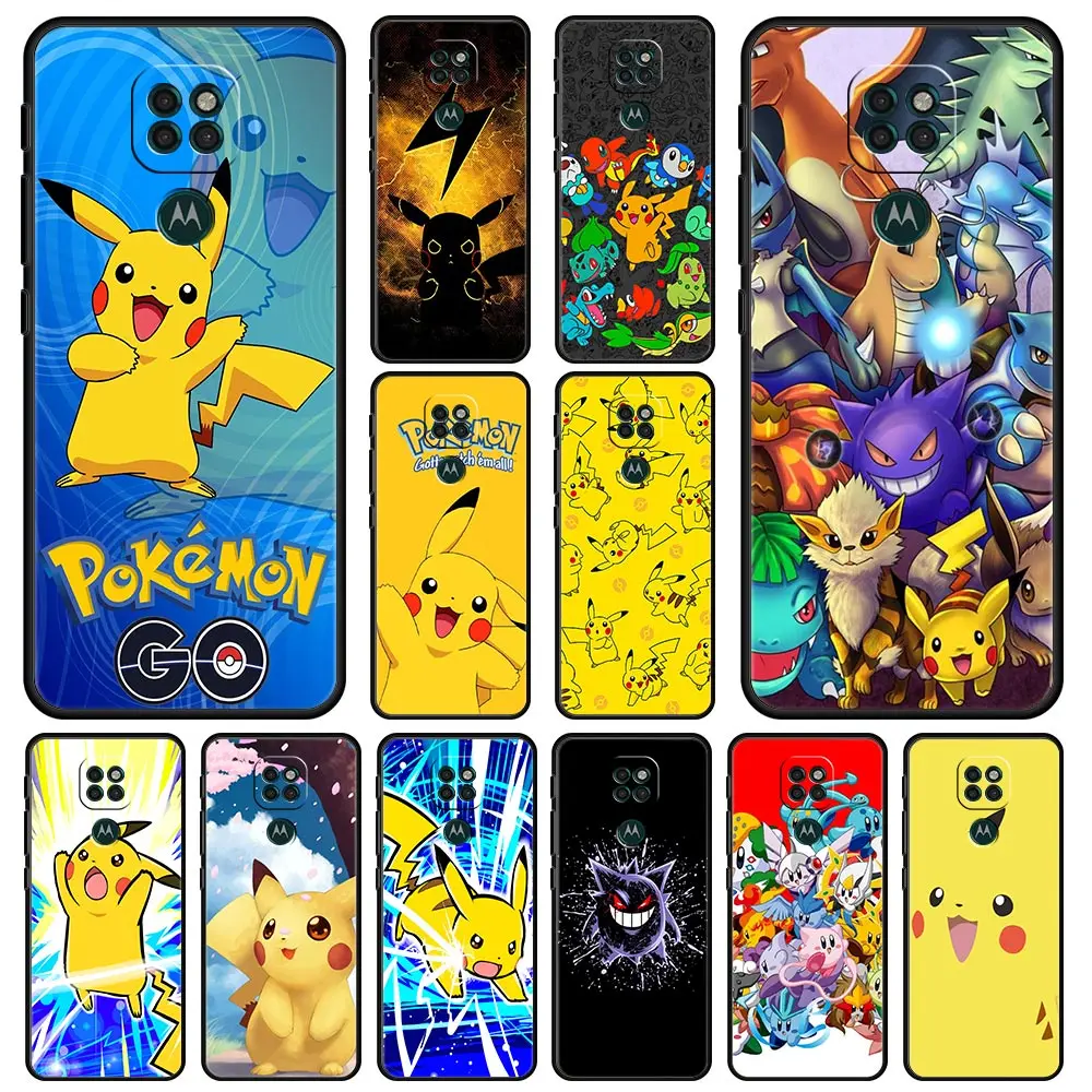 

Luxury Phone Funda for Motorola G30 One Fusion G9Play G8Power G60 Black Shell Case G Stylus G9Plus Soft Cover Pokemon Elf